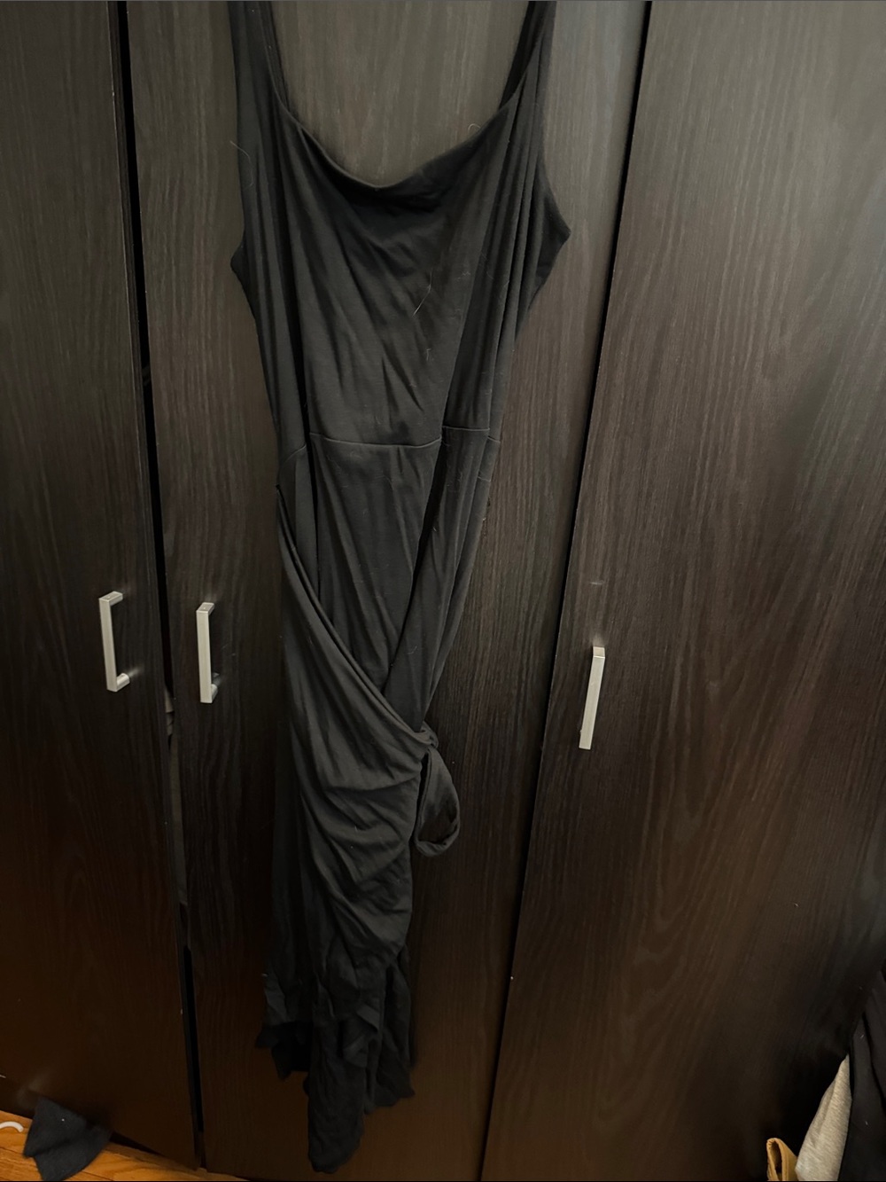 Wilfred Black Sleeveless Knot-Front Maxi Dress